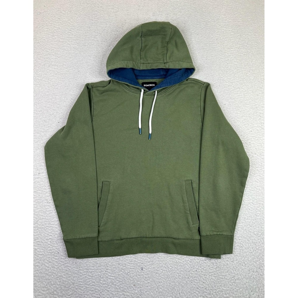 Bonobos Hoodie Sweatshirt Mens Small Green Fleece Koala Embroidered Pullover